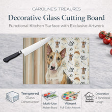 Load image into Gallery viewer, Tricolor Miniature Bull Terrier Coffee Bar Glass Cutting Board