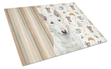 Load image into Gallery viewer, White Miniature Bull Terrier Coffee Bar Glass Cutting Board