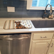 Load image into Gallery viewer, Chocolate and Rust Miniature Pinscher Min Pin Coffee Bar Dish Drying Mat