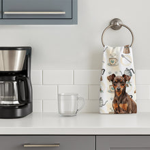 Load image into Gallery viewer, Chocolate and Rust Miniature Pinscher Min Pin Coffee Bar Kitchen Towel
