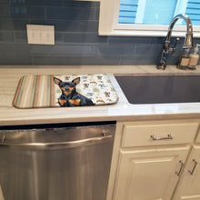Load image into Gallery viewer, Black and Tan Miniature Pinscher Coffee Bar Dish Drying Mat