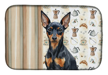 Load image into Gallery viewer, Black and Tan Miniature Pinscher Coffee Bar Dish Drying Mat