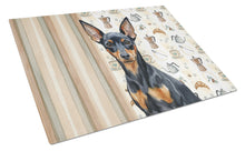 Load image into Gallery viewer, Black and Tan Miniature Pinscher Coffee Bar Glass Cutting Board