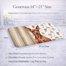 Load image into Gallery viewer, Red Miniature Pinscher Min Pin Coffee Bar Dish Drying Mat