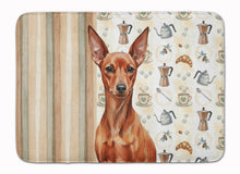 Load image into Gallery viewer, Red Miniature Pinscher Min Pin Coffee Bar Memory Foam Kitchen Mat