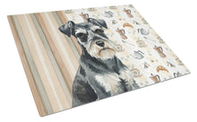 Load image into Gallery viewer, Black &amp; Silver Miniature Schnauzer Coffee Bar Glass Cutting Board