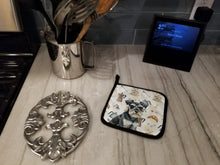 Load image into Gallery viewer, Black &amp; Silver Miniature Schnauzer Coffee Bar Pair of Pot Holders
