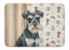 Load image into Gallery viewer, Black &amp; Silver Miniature Schnauzer Coffee Bar Memory Foam Kitchen Mat