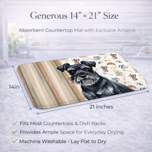 Load image into Gallery viewer, Black Miniature Schnauzer Coffee Bar Dish Drying Mat