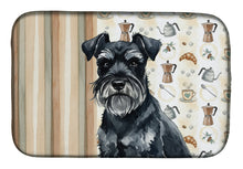Load image into Gallery viewer, Black Miniature Schnauzer Coffee Bar Dish Drying Mat