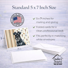 Load image into Gallery viewer, Black Miniature Schnauzer Coffee Bar Greeting Cards Pack of 8
