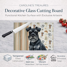 Load image into Gallery viewer, Black Miniature Schnauzer Coffee Bar Glass Cutting Board