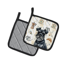 Load image into Gallery viewer, Black Miniature Schnauzer Coffee Bar Pair of Pot Holders