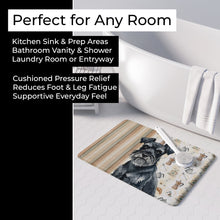 Load image into Gallery viewer, Black Miniature Schnauzer Coffee Bar Memory Foam Kitchen Mat