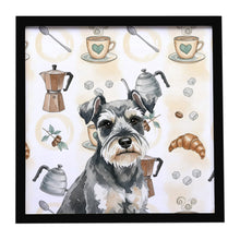 Load image into Gallery viewer, Miniature Schnauzer Coffee Bar Framed Metal Print