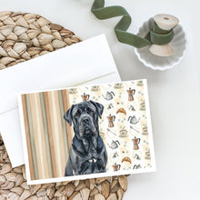 Load image into Gallery viewer, Black Neapolitan Mastiff Coffee Bar Greeting Cards Pack of 8