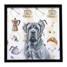 Load image into Gallery viewer, Blue Neapolitan Mastiff Coffee Bar Framed Metal Print
