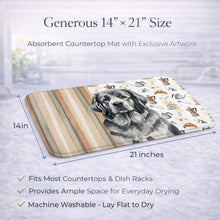 Load image into Gallery viewer, Gray Newfoundland Coffee Bar Dish Drying Mat