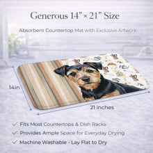 Load image into Gallery viewer, Black and Tan Norfolk Terrier Coffee Bar Dish Drying Mat