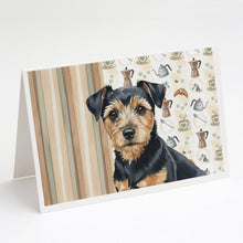 Load image into Gallery viewer, Black and Tan Norfolk Terrier Coffee Bar Greeting Cards Pack of 8