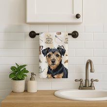 Load image into Gallery viewer, Black and Tan Norfolk Terrier Coffee Bar Kitchen Towel