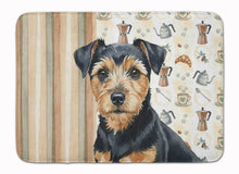 Load image into Gallery viewer, Black and Tan Norfolk Terrier Coffee Bar Memory Foam Kitchen Mat