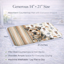 Load image into Gallery viewer, Grizzle and Tan Norfolk Terrier Coffee Bar Dish Drying Mat