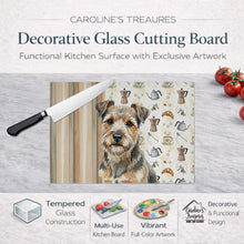 Load image into Gallery viewer, Grizzle and Tan Norfolk Terrier Coffee Bar Glass Cutting Board
