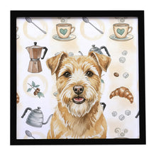Load image into Gallery viewer, Wheaten Norfolk Terrier Coffee Bar Framed Metal Print