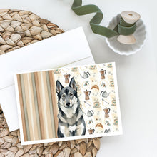 Load image into Gallery viewer, Norwegian Elkhound Coffee Bar Greeting Cards Pack of 8