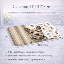 Load image into Gallery viewer, Norwich Terrier Coffee Bar Dish Drying Mat