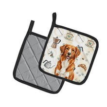 Load image into Gallery viewer, Orange Nova Scotia Duck Tolling Retriever Coffee Bar Pair of Pot Holders