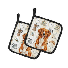 Load image into Gallery viewer, Orange Nova Scotia Duck Tolling Retriever Coffee Bar Pair of Pot Holders
