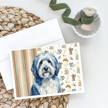 Load image into Gallery viewer, Blue and White Old English Sheepdog Coffee Bar Greeting Cards Pack of 8