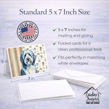 Load image into Gallery viewer, Blue and White Old English Sheepdog Coffee Bar Greeting Cards Pack of 8