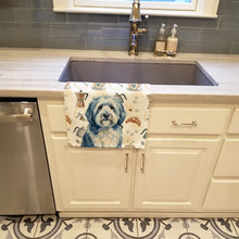 Load image into Gallery viewer, Blue and White Old English Sheepdog Coffee Bar Kitchen Towel