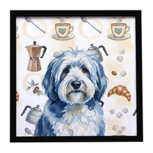 Load image into Gallery viewer, Blue and White Old English Sheepdog Coffee Bar Framed Metal Print