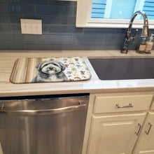 Load image into Gallery viewer, Gray and White Old English Sheepdog Coffee Bar Dish Drying Mat