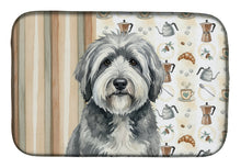 Load image into Gallery viewer, Gray and White Old English Sheepdog Coffee Bar Dish Drying Mat