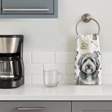 Load image into Gallery viewer, Gray and White Old English Sheepdog Coffee Bar Kitchen Towel