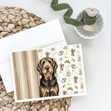Load image into Gallery viewer, Black and Tan Otterhound Coffee Bar Greeting Cards Pack of 8