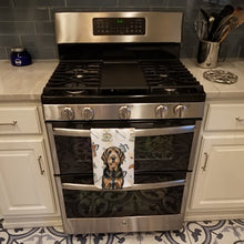Load image into Gallery viewer, Black and Tan Otterhound Coffee Bar Kitchen Towel