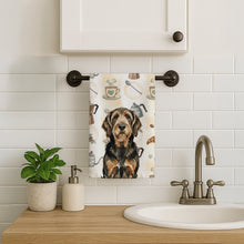Load image into Gallery viewer, Black and Tan Otterhound Coffee Bar Kitchen Towel