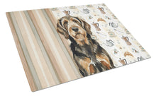 Load image into Gallery viewer, Black and Tan Otterhound Coffee Bar Glass Cutting Board