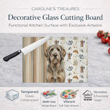 Load image into Gallery viewer, Grizzle and Tan Otterhound Coffee Bar Glass Cutting Board