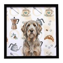 Load image into Gallery viewer, Grizzle and Tan Otterhound Coffee Bar Framed Metal Print