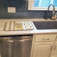 Load image into Gallery viewer, Wheaten and Tan Otterhound Coffee Bar Dish Drying Mat