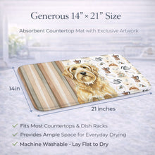 Load image into Gallery viewer, Wheaten and Tan Otterhound Coffee Bar Dish Drying Mat