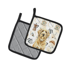 Load image into Gallery viewer, Wheaten and Tan Otterhound Coffee Bar Pair of Pot Holders