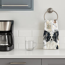 Load image into Gallery viewer, Black and White Papillon Coffee Bar Kitchen Towel